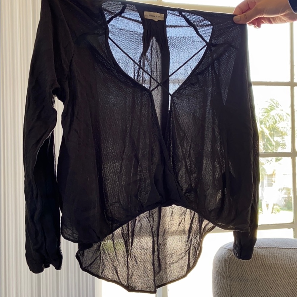 Black Long Sleeve Silence+Noise Top